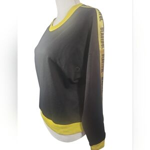 New York & Co. Black and Yellow Stripe Beautiful Sweatshirt Women's . S